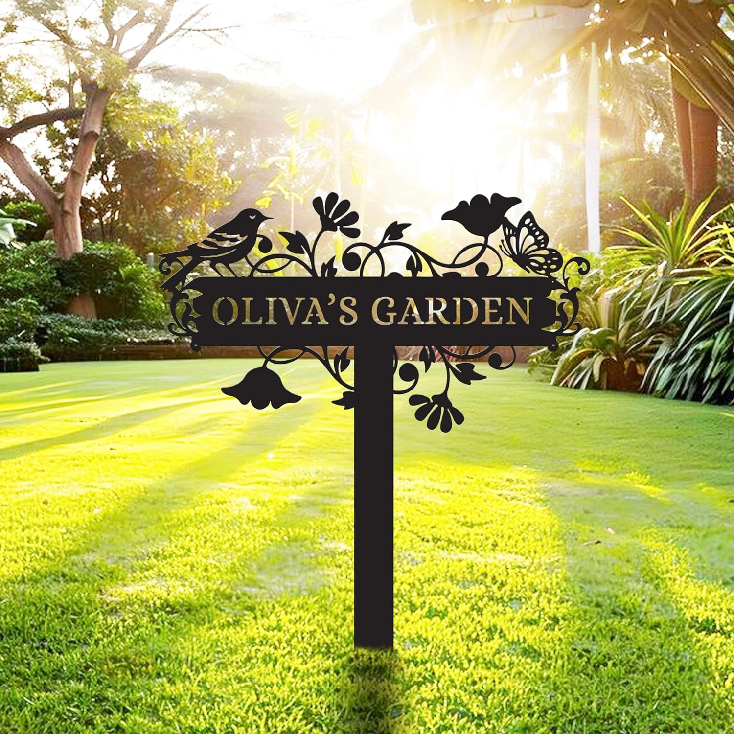 Personalized Metal Garden Sign - Custom Garden Stake | Unique Outdoor Decor for Gardeners