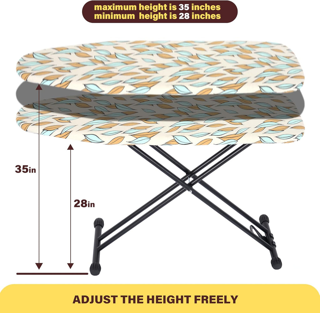 Veiox Ironing Board - Foldable Full Size with Heat Resistant Cover & Adjustable Height | 13x43 Inches
