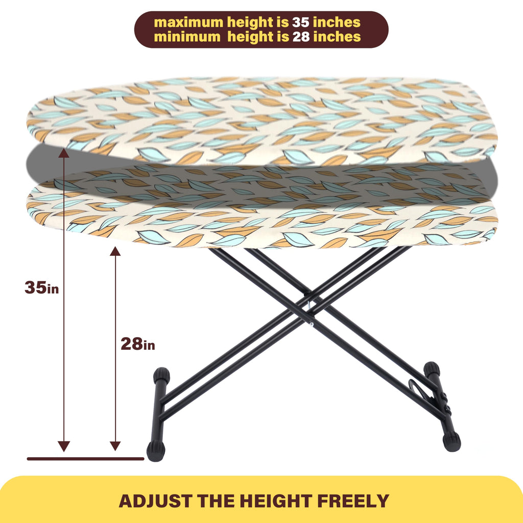 veiox Ironing Board with Heat Resistant Cover,Foldable Full Size Iron Board,Heavy Sturdy Legs,Height Adjustable,Wall Mount & Closet Hanger (13x43)