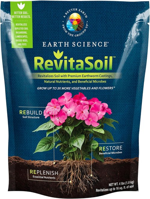 Earth Science RevitaSoil Organic Soil Revitalizer - 4 lb Earthworm Castings for Thriving Gardens & Plants