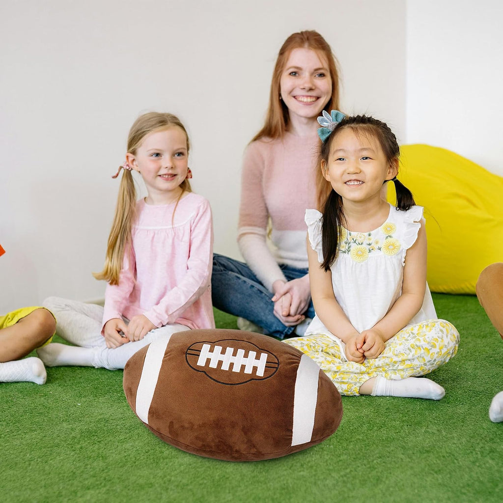 OurHonor Football Plush - 18" Soft Stuffed Throw Pillow | Fluffy 3D Sports Toy for Kids