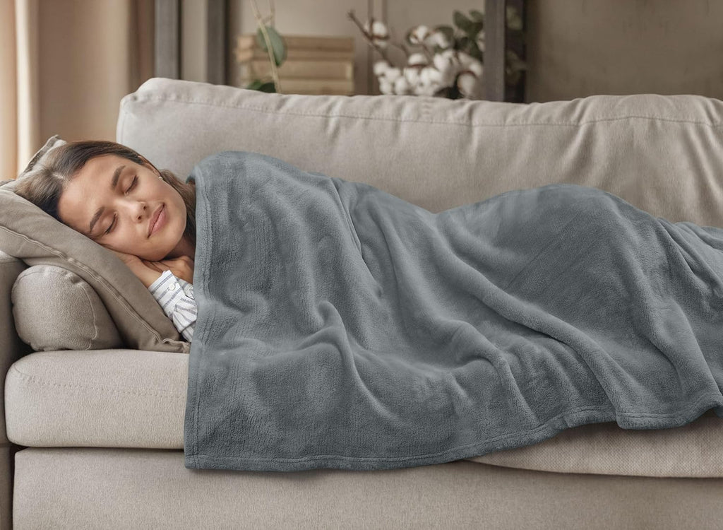 Utopia Bedding Cool Grey Fleece Blanket - Soft Anti-Static Microfiber | Queen Size (90x90 Inch)