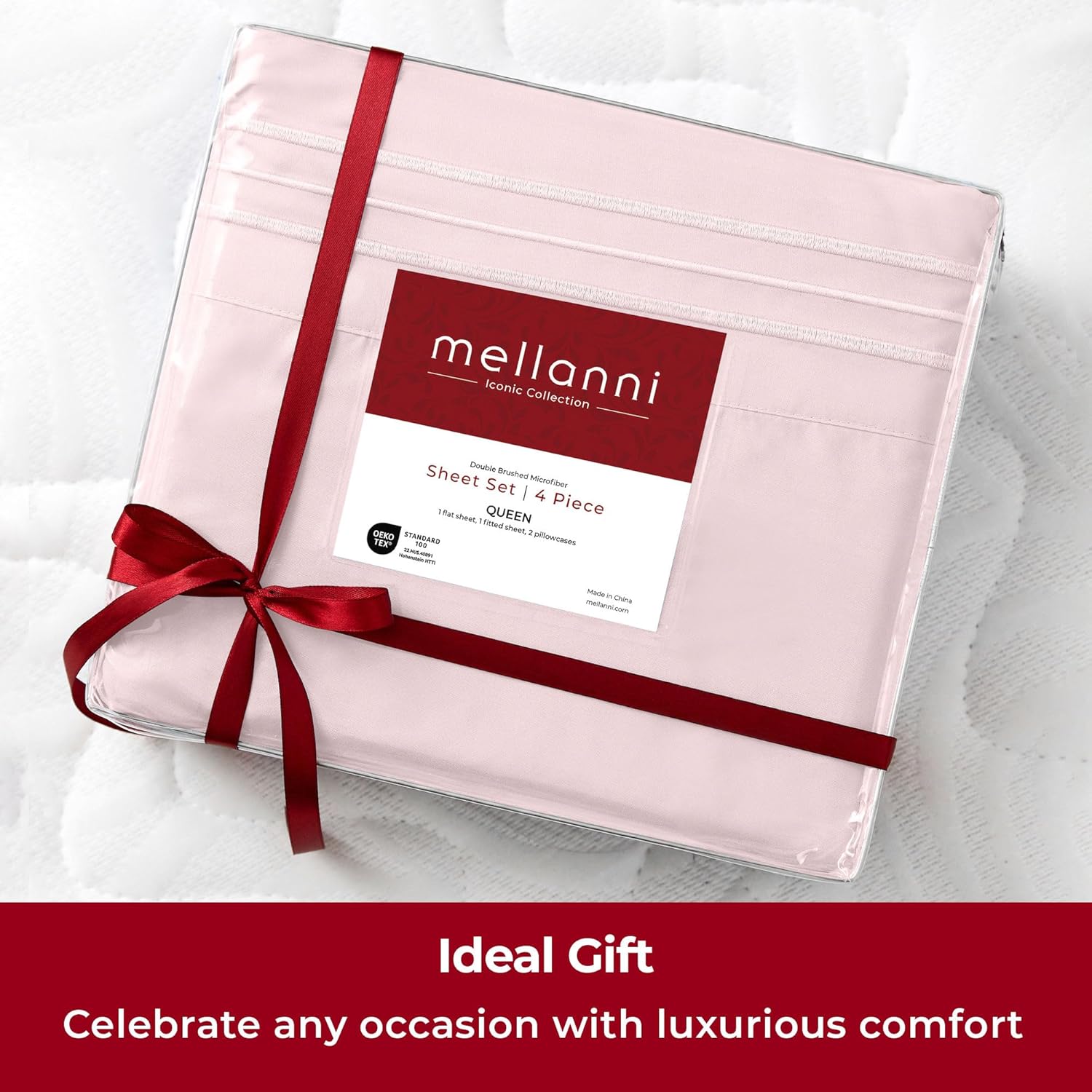 Mellanni Extra Deep Twin XL Sheets - Ultra Soft Hotel Luxury Bedding - Wrinkle & Fade Resistant (Blush Pink)