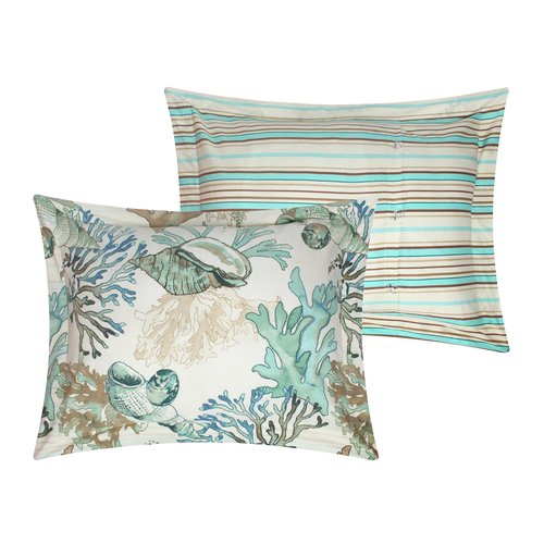 Greenland Home Barefoot Bungalow Atlantis 100% Cotton Duvet Set, 2-Piece Twin, Jade