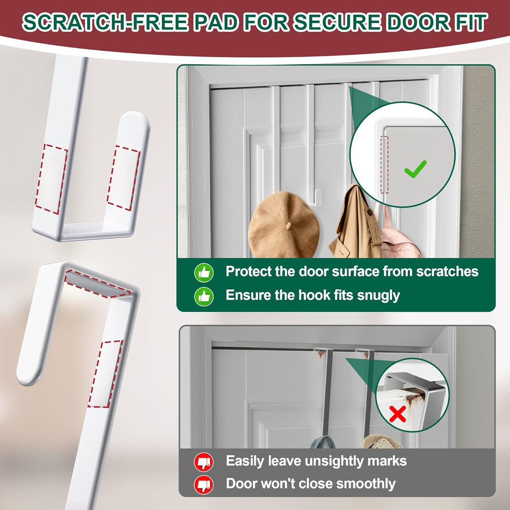 Reversible Wreath Hanger by [Brand Name] - Heavy Duty Steel Over The Door Hook | Fits Most Doors Up to 1-3/4”