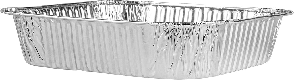 PLASTICPRO Disposable Aluminum Baking Pans - 8'' Square Foil Bakeware for Cakes & Lasagna | Pack of 10