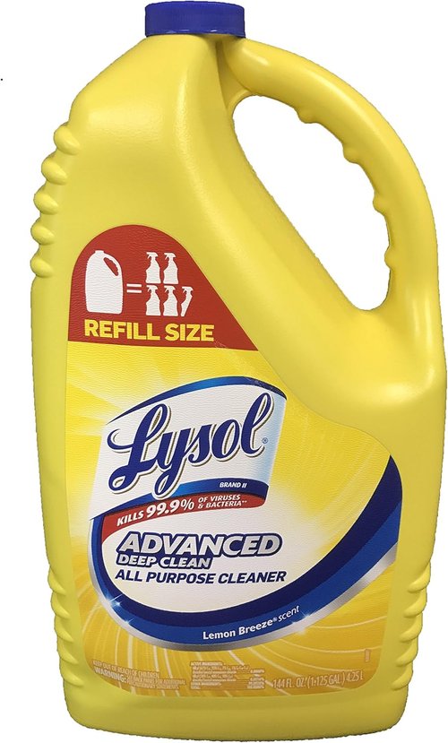 Lysol Disinfectant Refill - 144 Ounce Bottle with Advanced Deep Clean in Lemon Breeze Scent