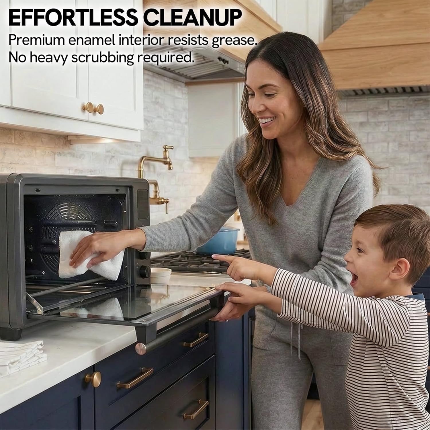 Val Cucina Non-Toxic Enamel Air Fryer Toaster Oven Combo - 26.3 QT Convection Oven | 10-in-1 with Infrared Heating