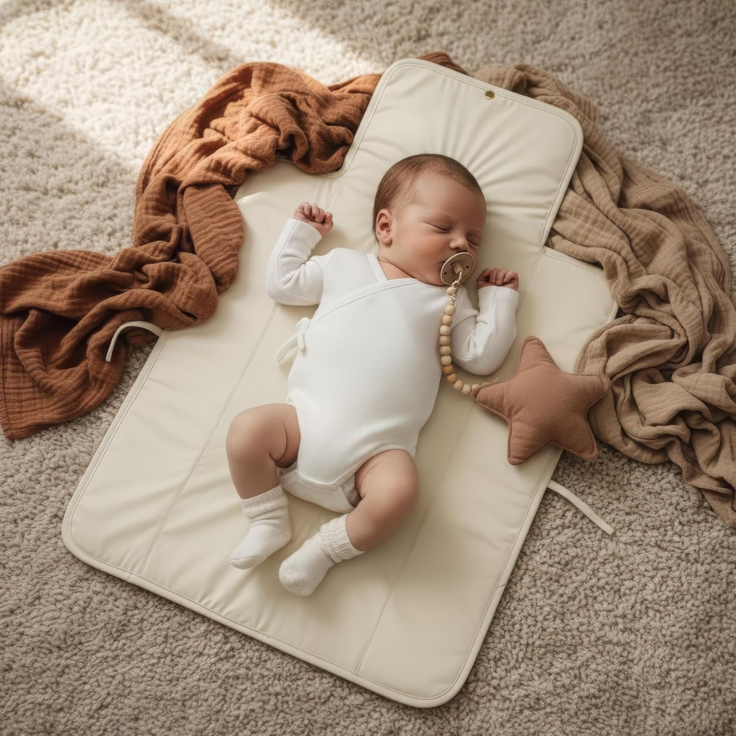 Skiennix Portable Diaper Changing Pad - Soft, Easy to Clean & Lightweight Travel Mat for Babies