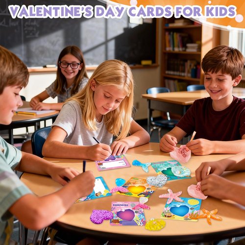 PaLeyFer 24Pack Valentines Day Cards w/ Heart-Shaped Plas-ter Dig Kits for Kids Students Classroom, Valentines's Day Gifts for Exchange Prize, Valentine's Party Favors for Boys Girls