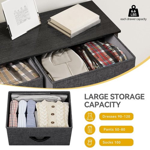 DWVO Fabric Dresser - 8 Drawer Chest for Bedroom or Living Room Storage Solutions