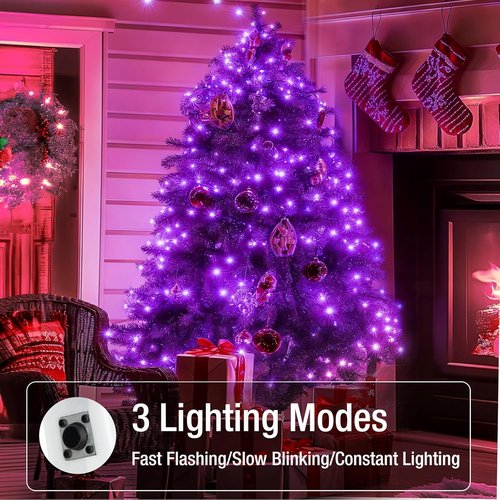 Fairy Lights 12 Pack - 7ft 20 LED Battery Operated Twinkle Lights | Waterproof Purple for Halloween & Holiday Decor