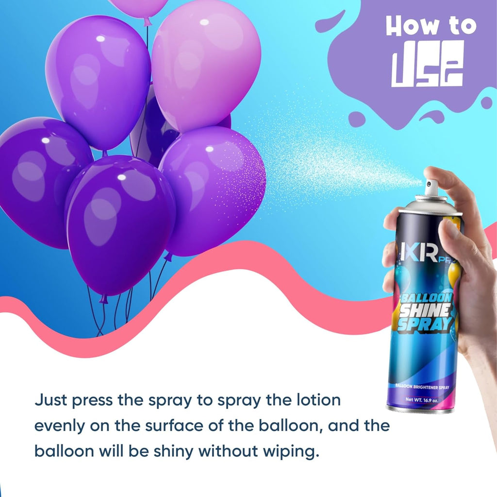 **ixirpro Balloon Shine Spray - Instant High Gloss Finish | 2 x 16.9 oz for Long-Lasting Party Decor**