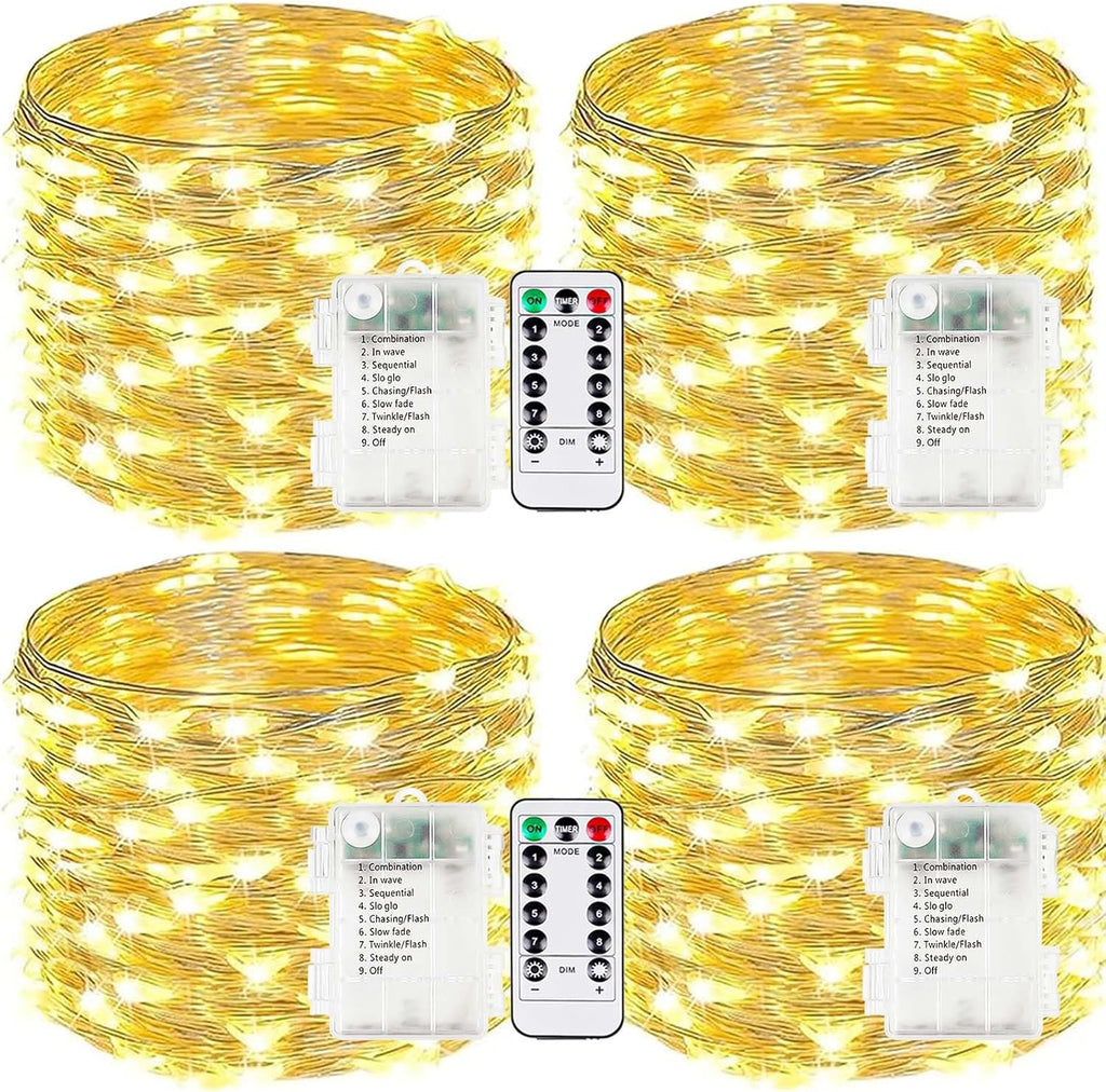 Skiennix 33FT Battery Operated Fairy Lights - 100 LED Waterproof String Lights with Remote | 8 Modes for Indoor & Outdoor Decor