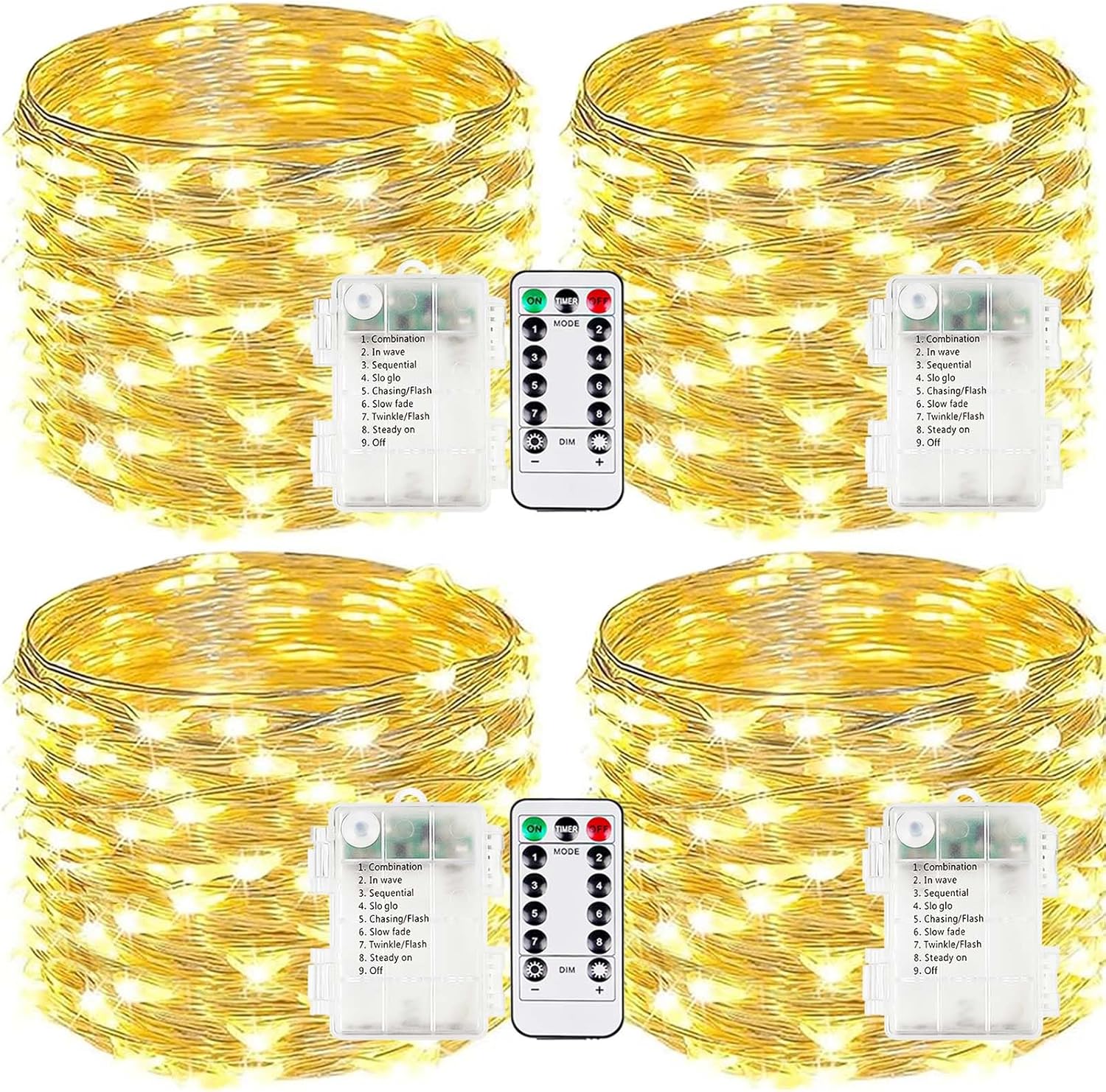 Skiennix 33FT Battery Operated Fairy Lights - 100 LED Waterproof String Lights with Remote | 8 Modes for Indoor & Outdoor Decor