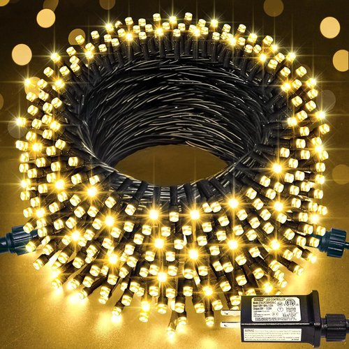 JMEXSUSS 66ft 200 LED Christmas Lights - Warm White Twinkle String Lights for Indoor & Outdoor Decor