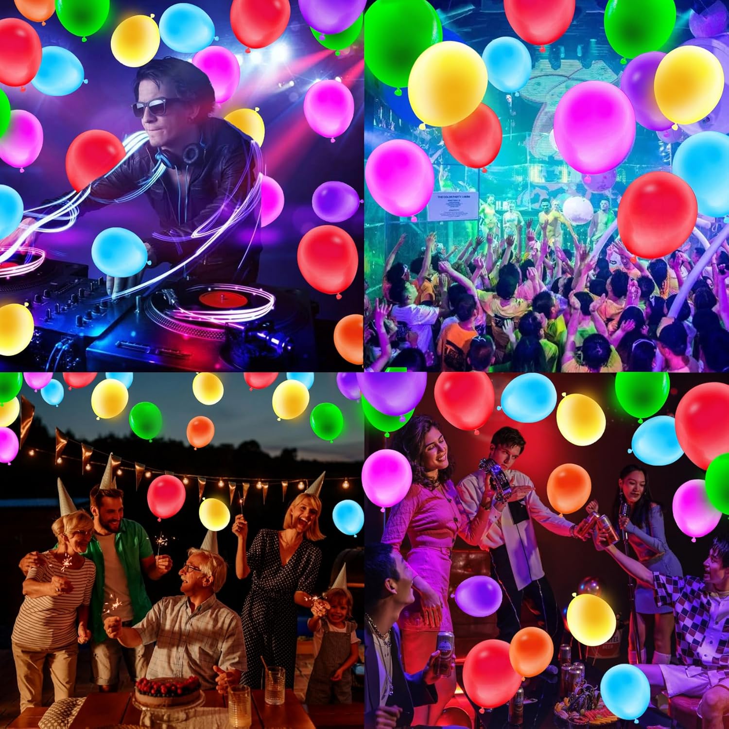 Voircoloria 12-Inch UV Neon Balloons - 105pcs Glow in the Dark Party Decorations for Birthdays & Events