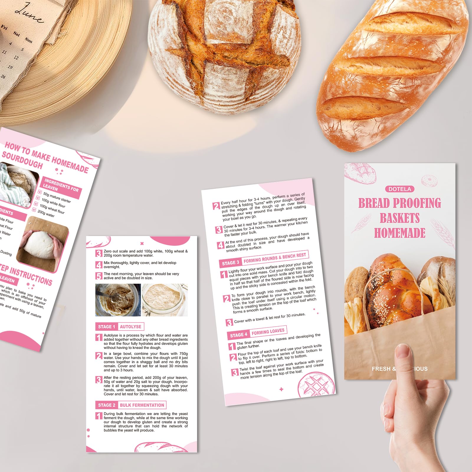 Sourdough Starter Kit | Complete Sourdough Bread Baking Supplies & Sour Dough Bread Making Kit with Proofing Baskets (8.5" & 10") All-in-One Baking Tools & Gift Set for Women, Beginners & Home Bakers