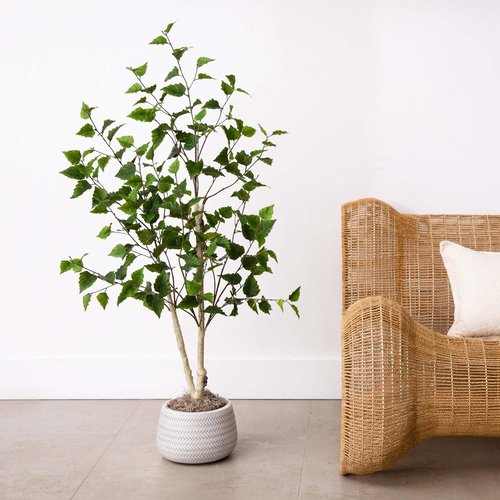 Nearly Natural 4ft. Artificial Birch Tree with Real Touch Leaves