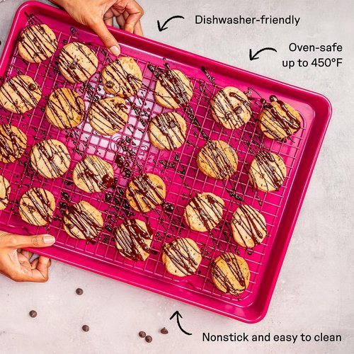 Great Jones Big Chill Cooling Rack - Heavy-Weight Aluminized Steel, Nonstick, 16.9" × 11.4", Oven Safe to 450°F