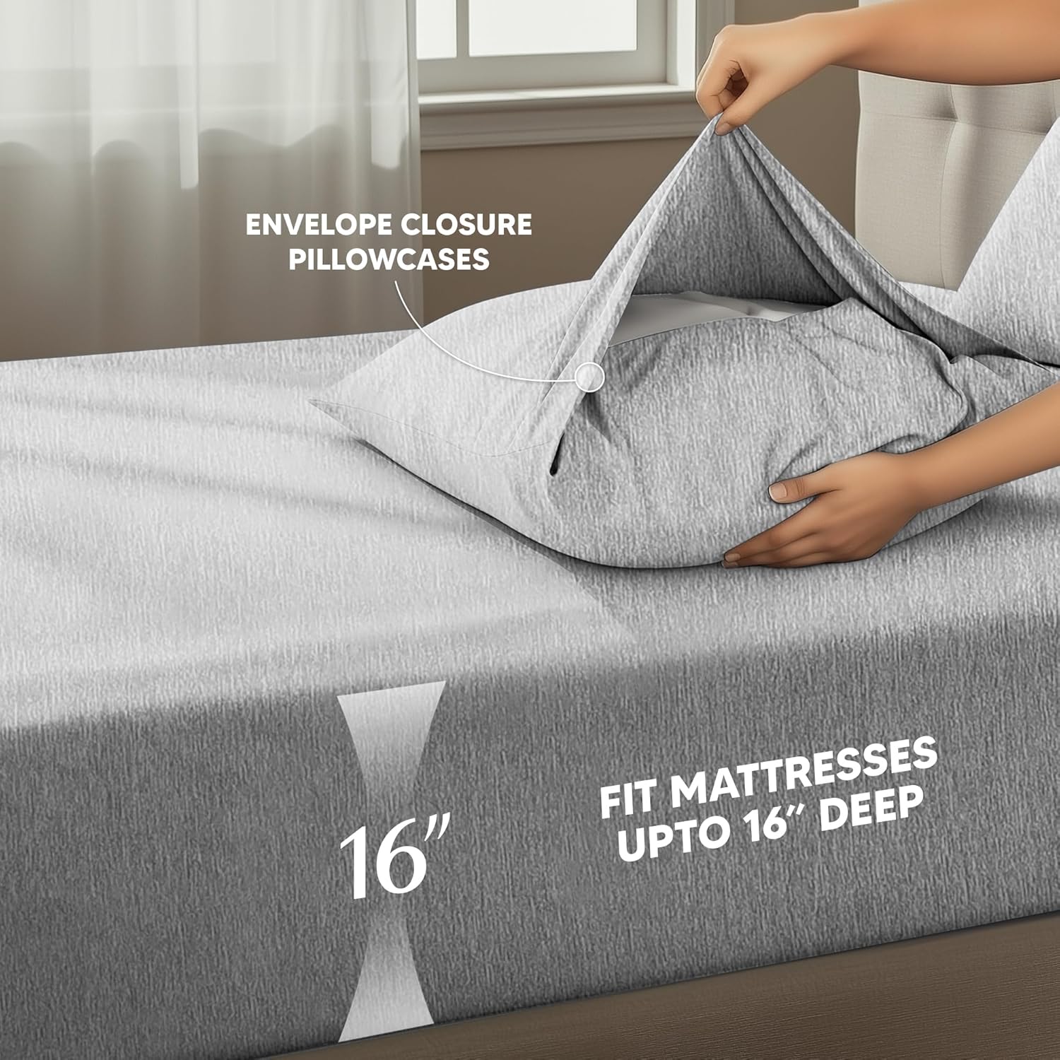 Utopia Bedding Twin Sheet Set - Soft & Breathable Microfiber | 3-Piece Bed Sheets in Heather Grey