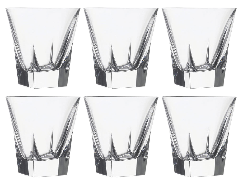Barski Tumbler Glass - Double Old Fashioned - Set of 6 - Glasses - Designed DOF Crystal Glass Tumblers - For Whiskey - Bourbon - Water - Beverage - Drinking Glasses - 9.25 oz. - Made in Europe