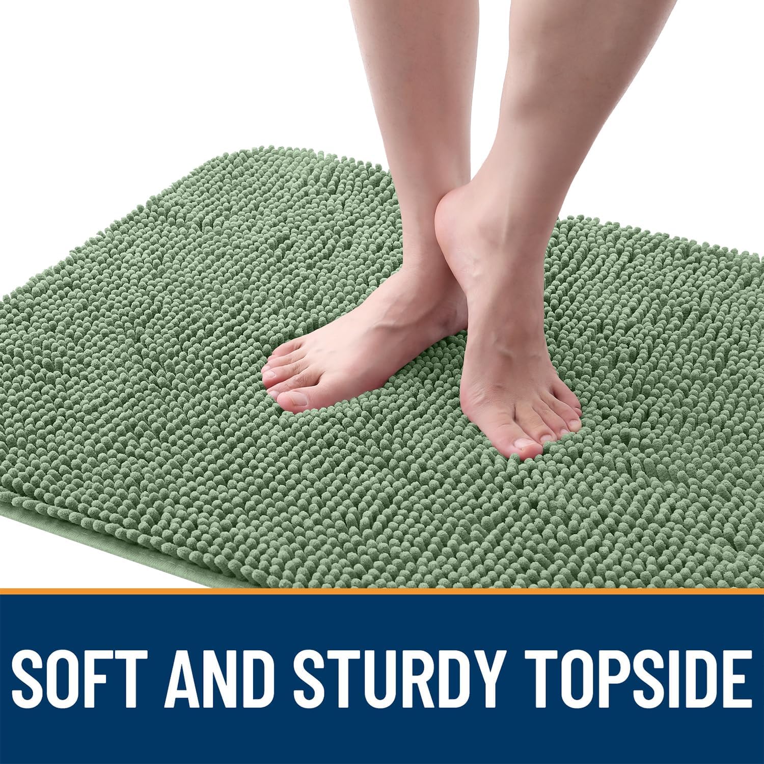 OLANLY Dog Door Mat - Absorbent Non-Slip Washable Doormat for Muddy Paws | 47x32, Olive Green