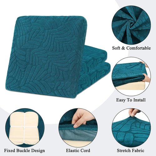 Hebe Stretch Patio Cushion Covers Set - 8 Waterproof & Washable Slipcovers for Outdoor Furniture