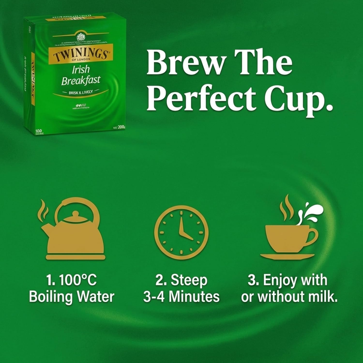 Twinings Irish Breakfast Tea Bags - Classic Flavor, 100 Count Pack for Energizing Mornings