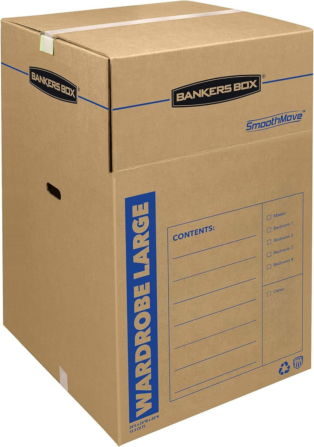 Bankers Box Tall Wardrobe Box - 3 Pack, 24" x 24" x 40" - Durable Storage Solution for Clothes