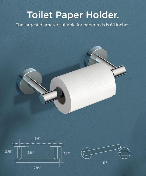 FORIOUS Toilet Roll Holder - Rustproof Stainless Steel Double Post with Swivel Design | Chrome Finish