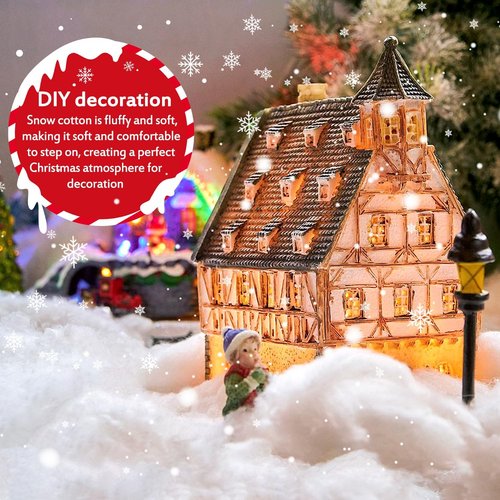 EIMMBD Artificial Snow - Fluffy Christmas Decor for Holiday Crafts | 12.4 Ounces