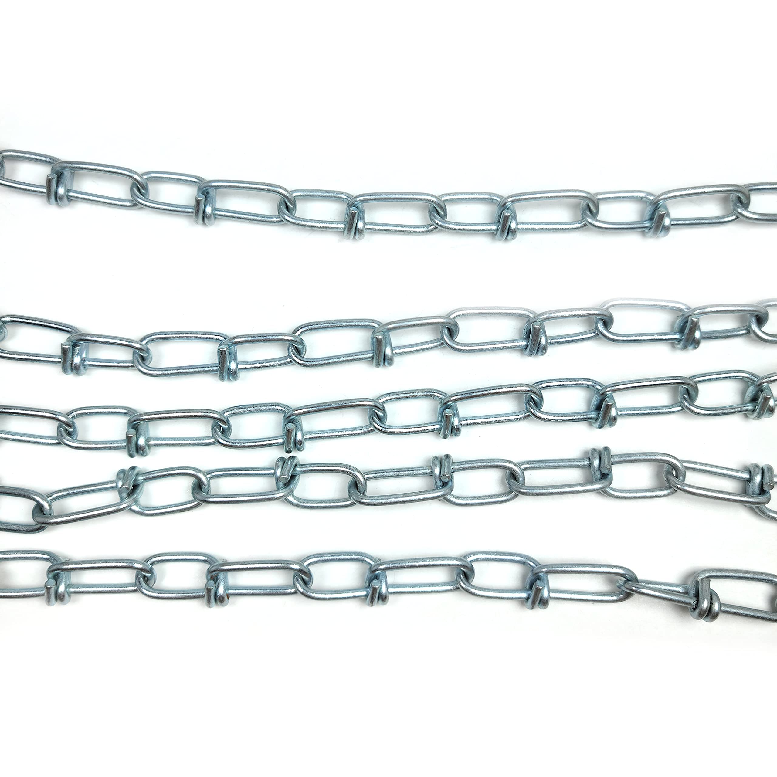#1 X 15-FT Double Loop Chain, Bright Galvanized,155lbs Capacity, 15ft Clamshell Packing, Ideal for Gates, Porch Swings, Playground, Gymnasium, Padlock Chains, Boat Chains, and Fixture Hanging.