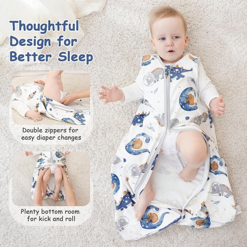Looxii Baby Sleep Sack - 0.5 TOG 100% Cotton Wearable Blanket | 3-Pack Toddler Sleeping Bag (12-18 Months)