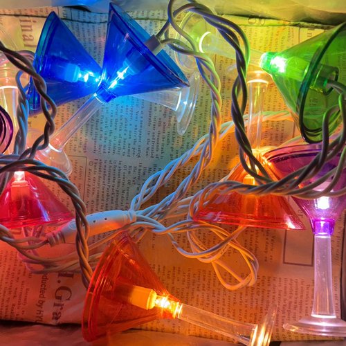 Cbebew Margarita Glass String Lights, 8.5FT Summer Patio Light with 10 LED Cocktail Drink Lights, Plug in LED String Lights for Indoor Outdoor Party Bar Decor, White Wire