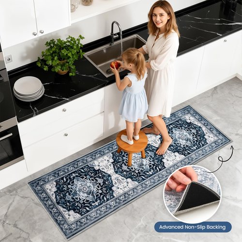 Kitchen Rug Set 3Pcs, Boho Rug Sets Non Slip Washable for Floor Thick Farmhouse Kitchen Decor Runner Rugs for Kitchen, Entryway，Laundry, Hallways 20''x32''+20''x48''+20''x59
