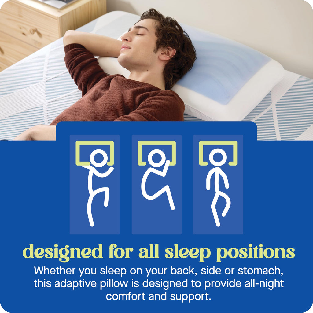 Sealy Dreamlife King Size Memory Foam Cooling Pillow with SealyChill Cooling Gel, Removable Machine-Washable Cover, Made in the USA, White