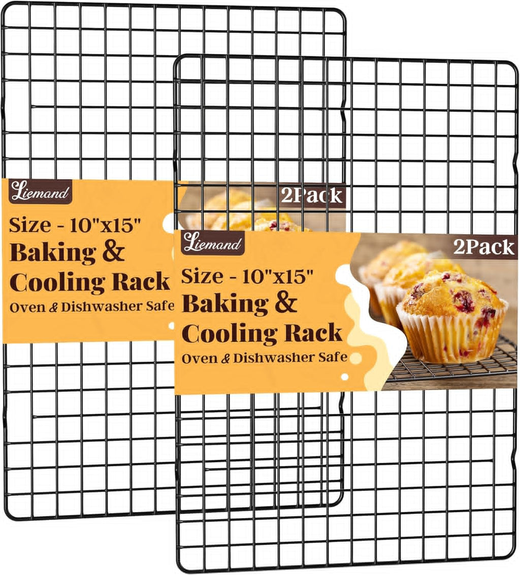 Cooling Racks - 2 PCS 10" x 15" Grid Wire Baking Rack | Dishwasher Safe for Cooking & Baking