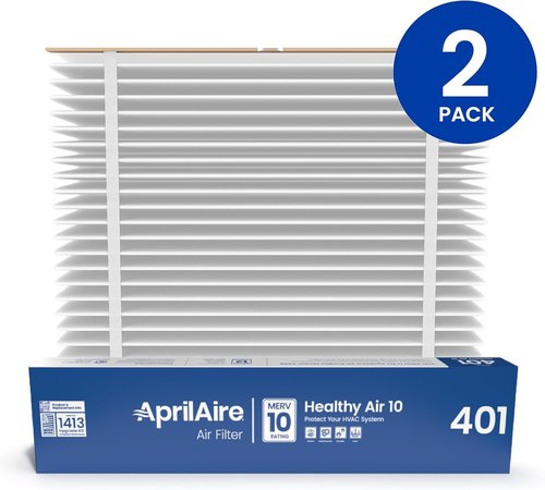 AprilAire 401 Replacement Filter - MERV 10 Whole-House Air Purifier Filter, 16x25x6 (Pack of 2)