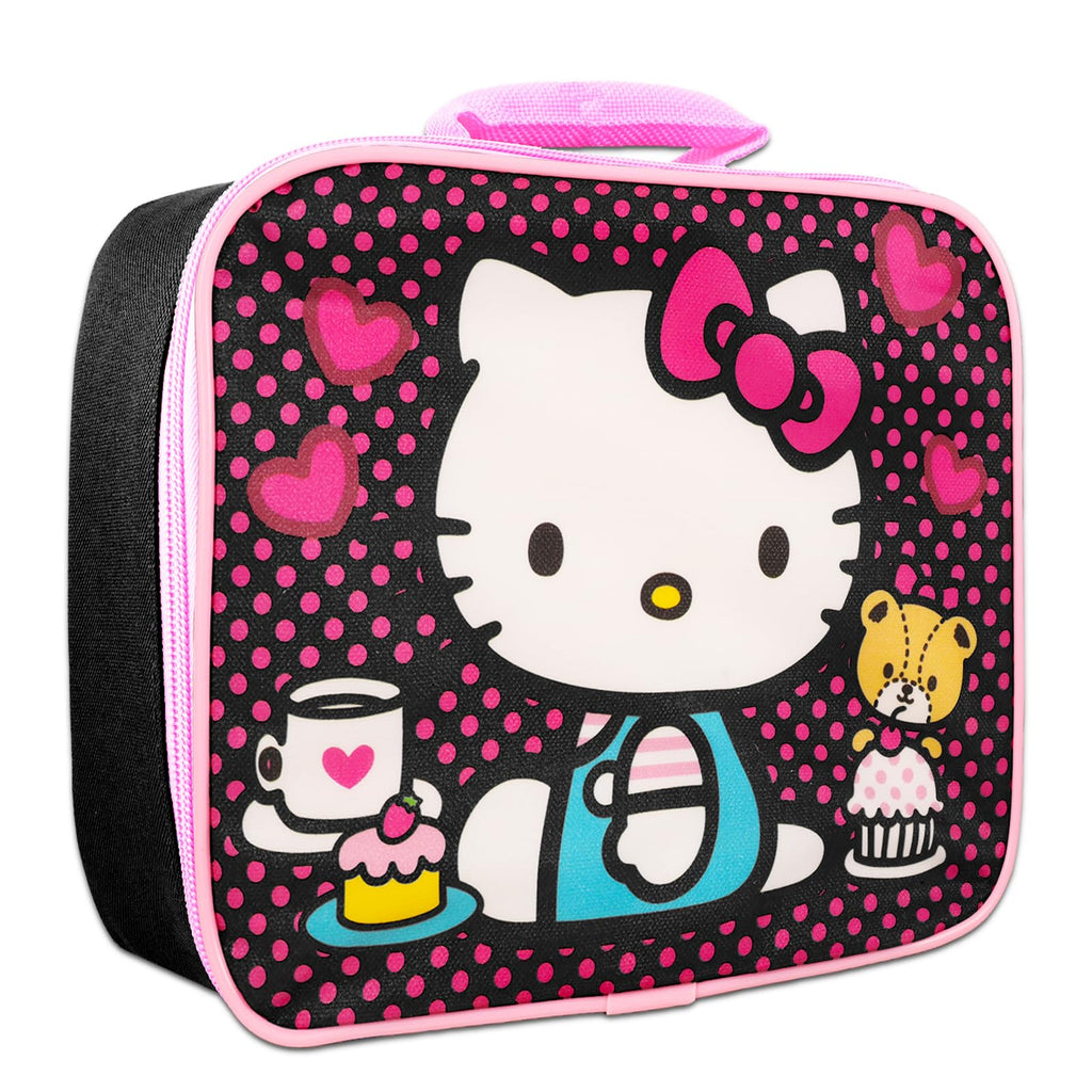 Hello Kitty Lunch Box for Girls - Bundle with Insulated Hello Kitty Lunch Bag Plus Stickers, Water Bottle, More | Hello Kitty Lunch Container Set