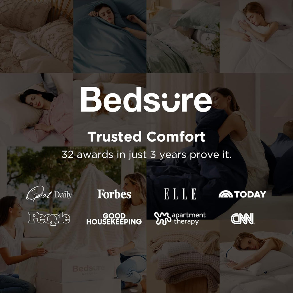 Bedsure Linen Duvet Cover Queen - Cooling & Breathable Linen Cotton Blend Bedding Set | 3-Piece Moisture-Wicking Design (Linen Color)