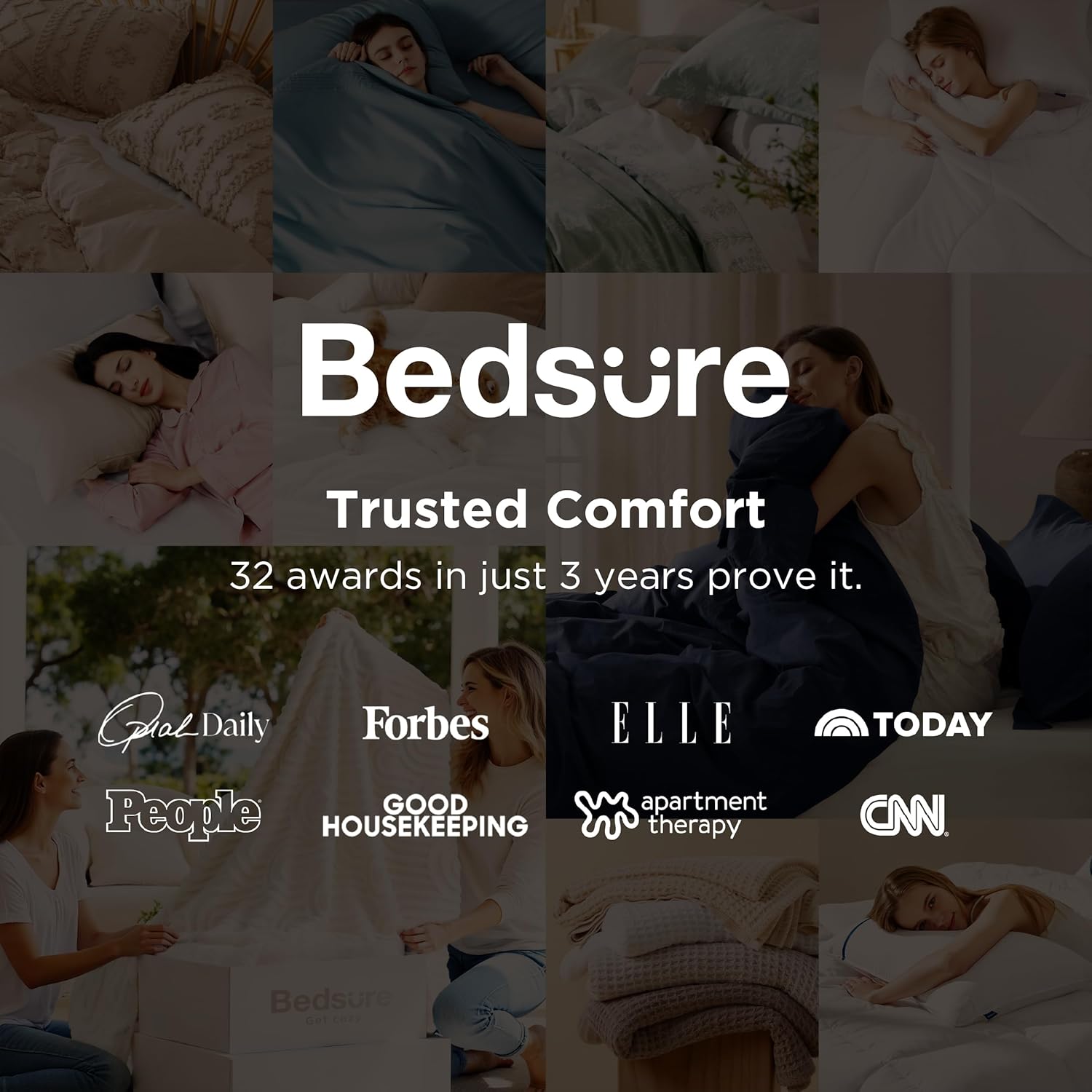 Bedsure Linen Duvet Cover Queen - Cooling & Breathable Linen Cotton Blend Bedding Set | 3-Piece Moisture-Wicking Design (Linen Color)