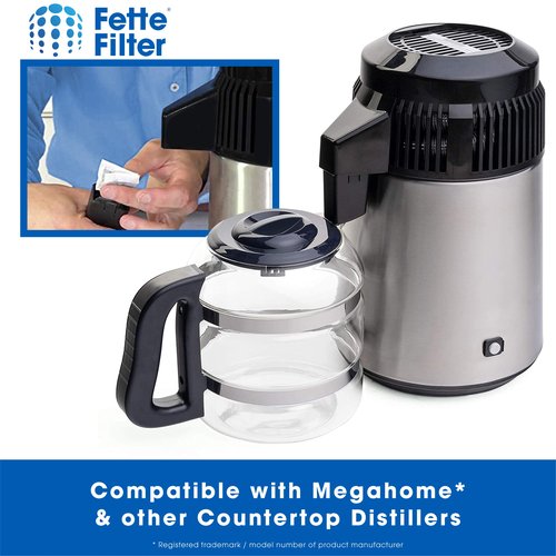 Fette Filter - Countertop Distillers Water Filters Compatible with Megahome and Other Counter Top Water Distiller Models - Pack of 12