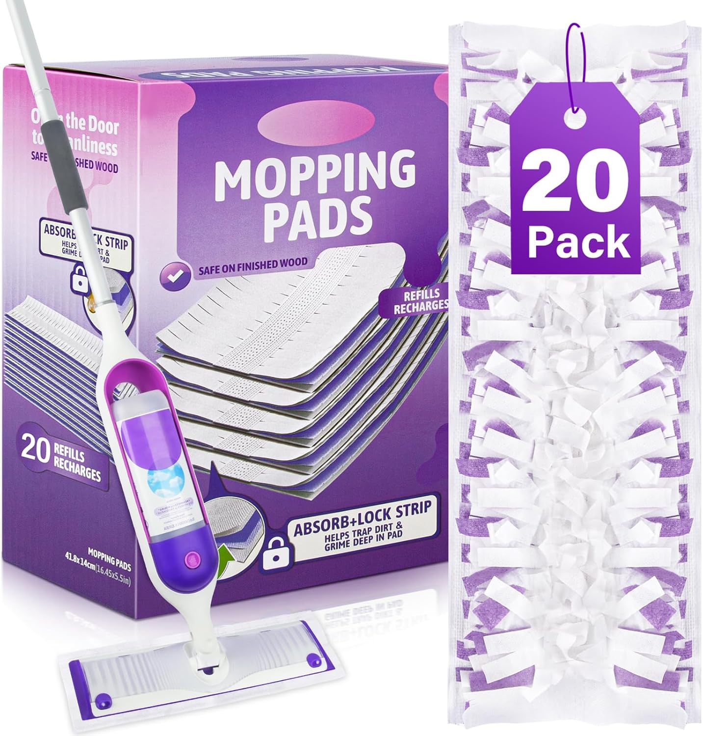 Swiffer | Mop Pads Refills - 20 Pcs Wet & Dry Disposable Pads for Multi-Surface Floor Cleaning