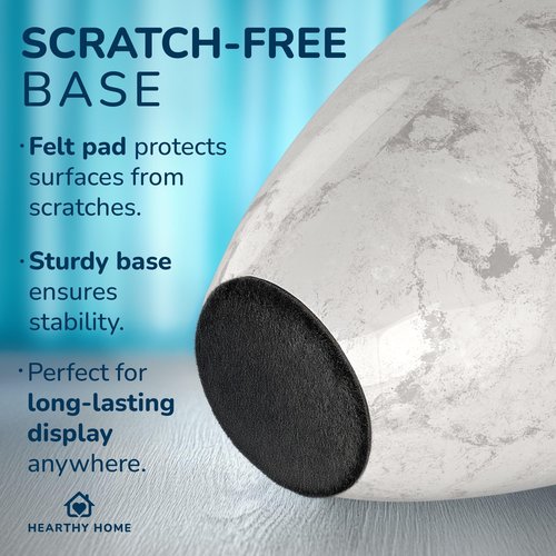 Large Handcrafted Urn for Ashes Adult Male and Female - Cremation Urns for Human Ashes Adult Man and Woman - Decorative Funeral Urns - Memorial Urn with White Marble Finish - Large (10.5" H x 6.25" W)