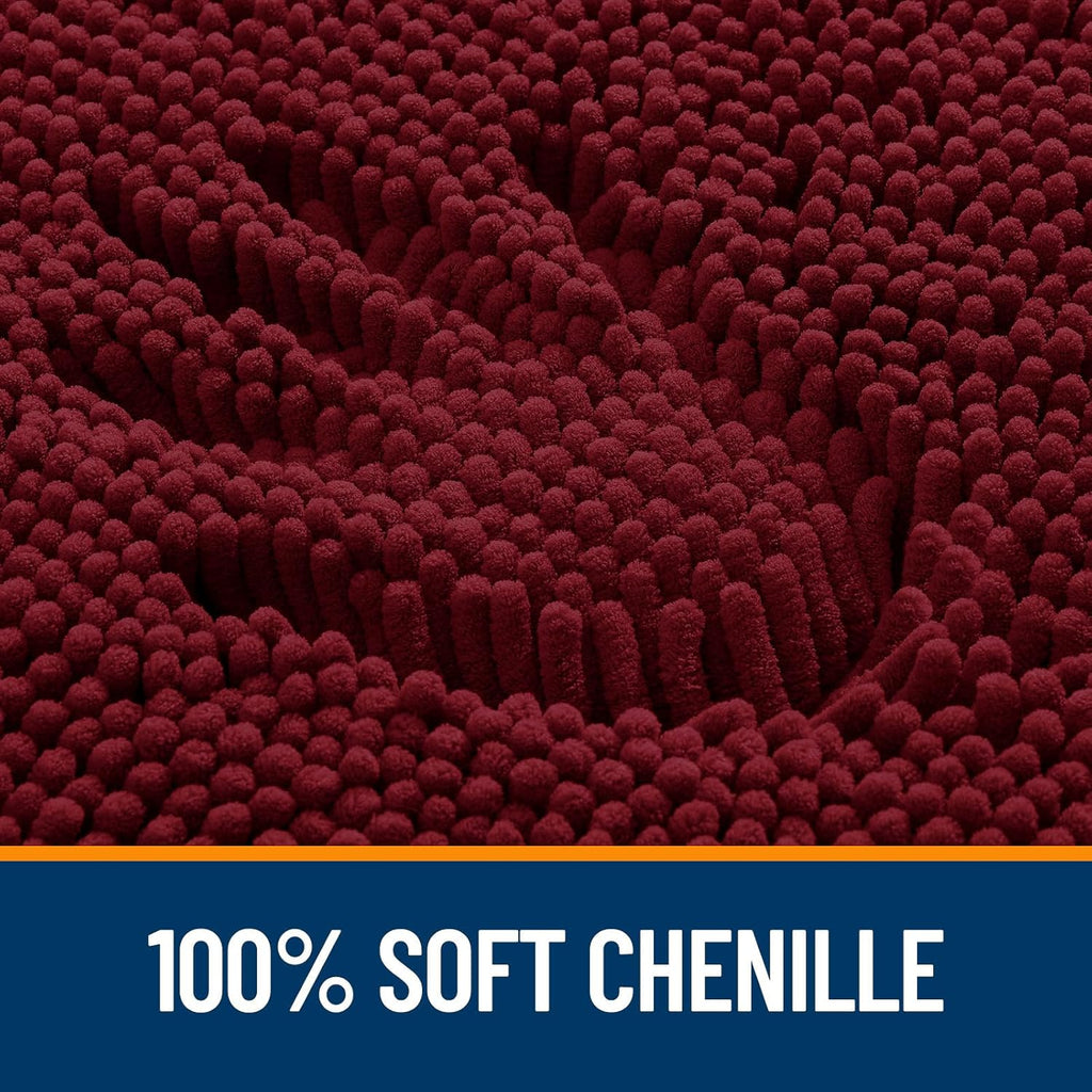 OLANLY Bathroom Rugs - Extra Soft Chenille Bath Mats | Quick-Dry, Machine Washable, 30x20, Burgundy