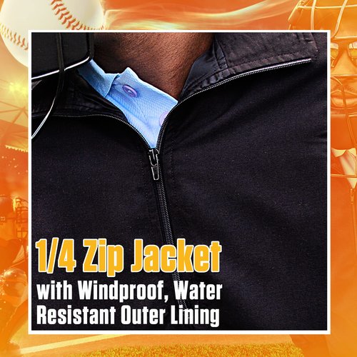 3N2 Umpire Half-Zip Jacket, Navy Blue, M (7200-03-M)