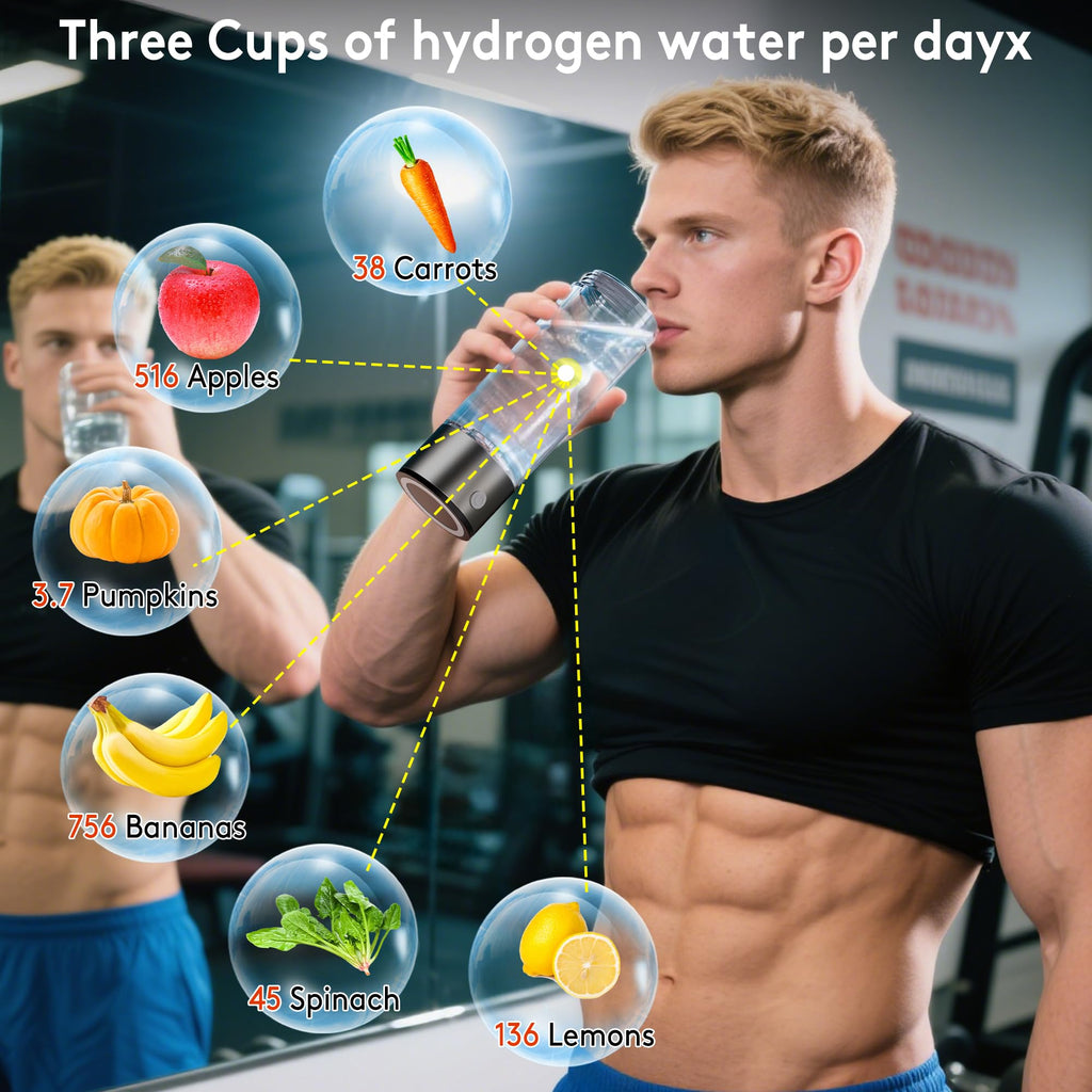 Hydrogen Water Bottle, 2800PPB in 3Min, SPE PEM Tech, Portable 16OZ, Rechargeable Hydrogen Water Bottle for Travel, Home, Office – Gift for Family & Friends (XR-15)