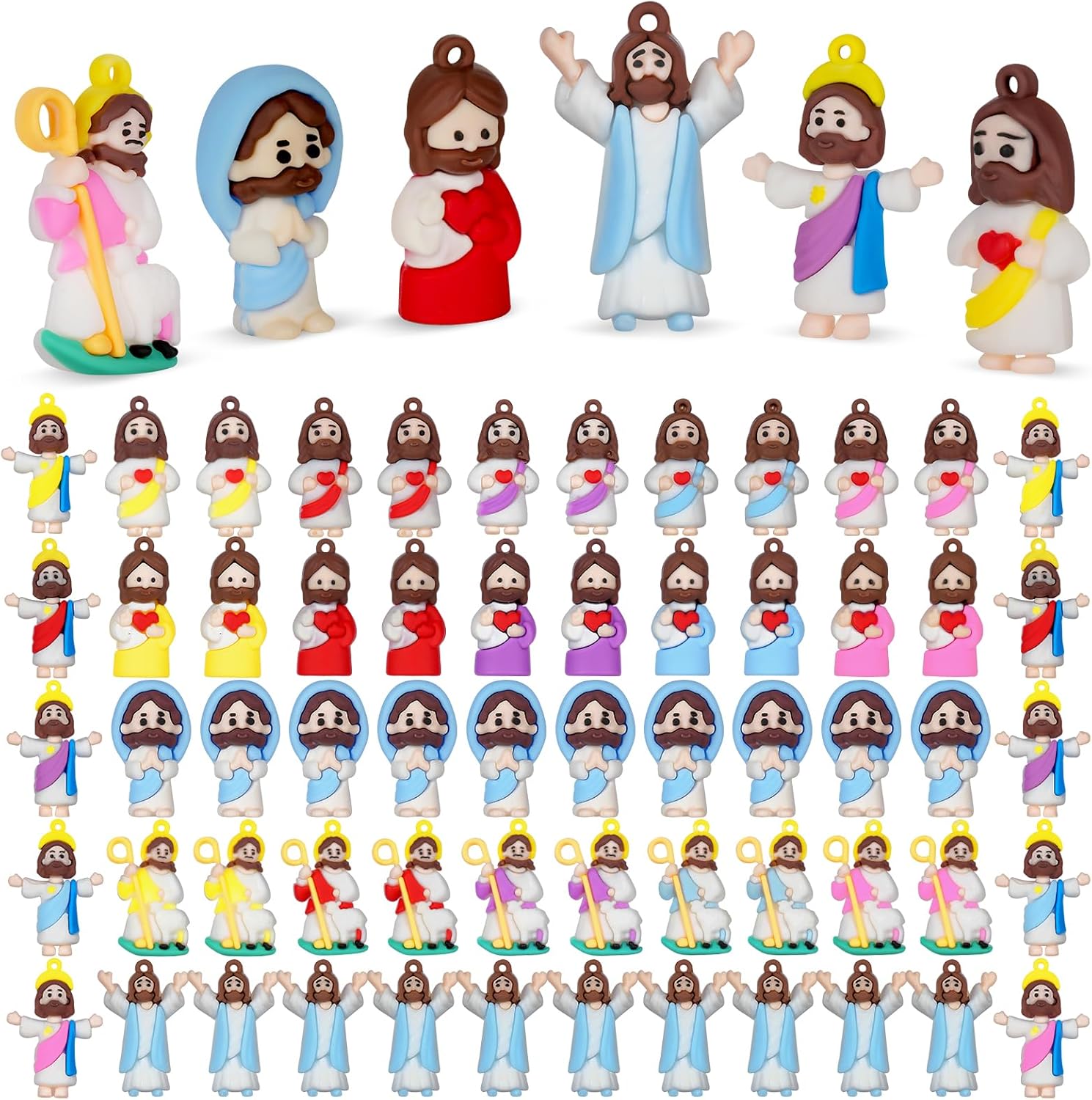 Mini Jesus Figures by [Brand Name] - 60PCS Easter Basket Stuffers | Pocket-Sized Figurines for Hide and Seek