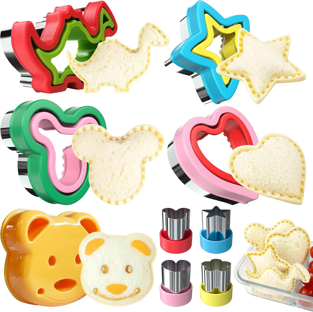 Skiennix Sandwich Cutter and Sealer - 5 PCS Kids Decruster for Fun Lunchbox Bento Box Meals